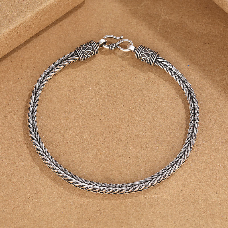 Vintage Dragon Keel Braided Twisted Design Wealth Buckle Bracelet