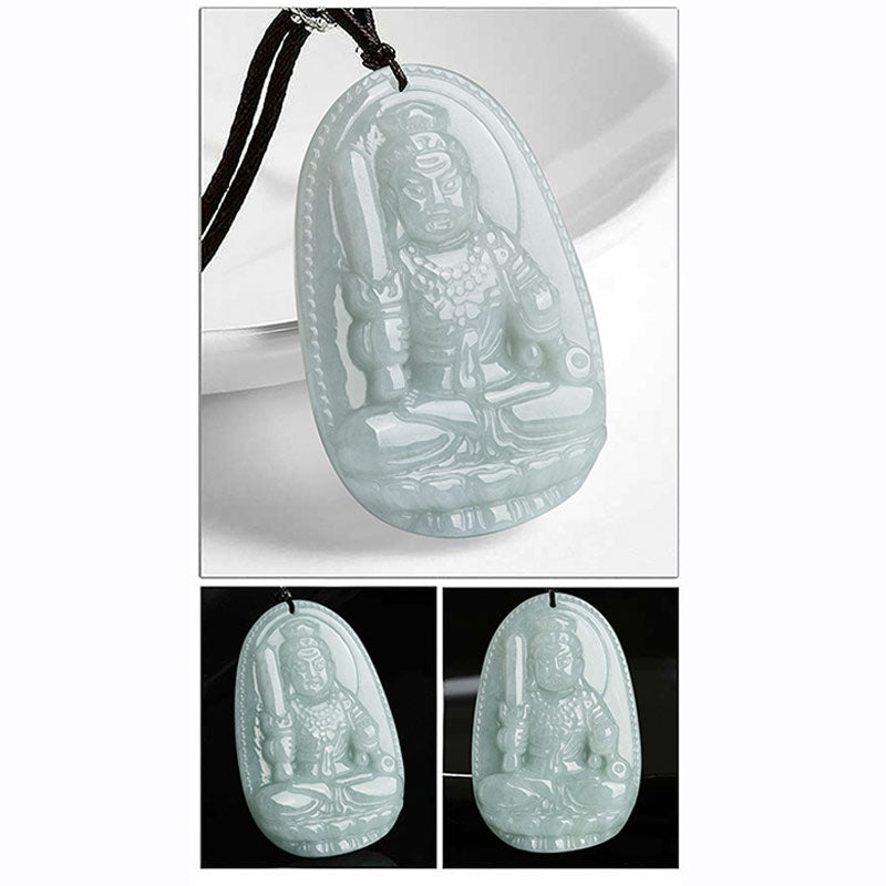 Chinese Zodiac Natal Buddha Jade Wealth Prosperity Necklace Pendant