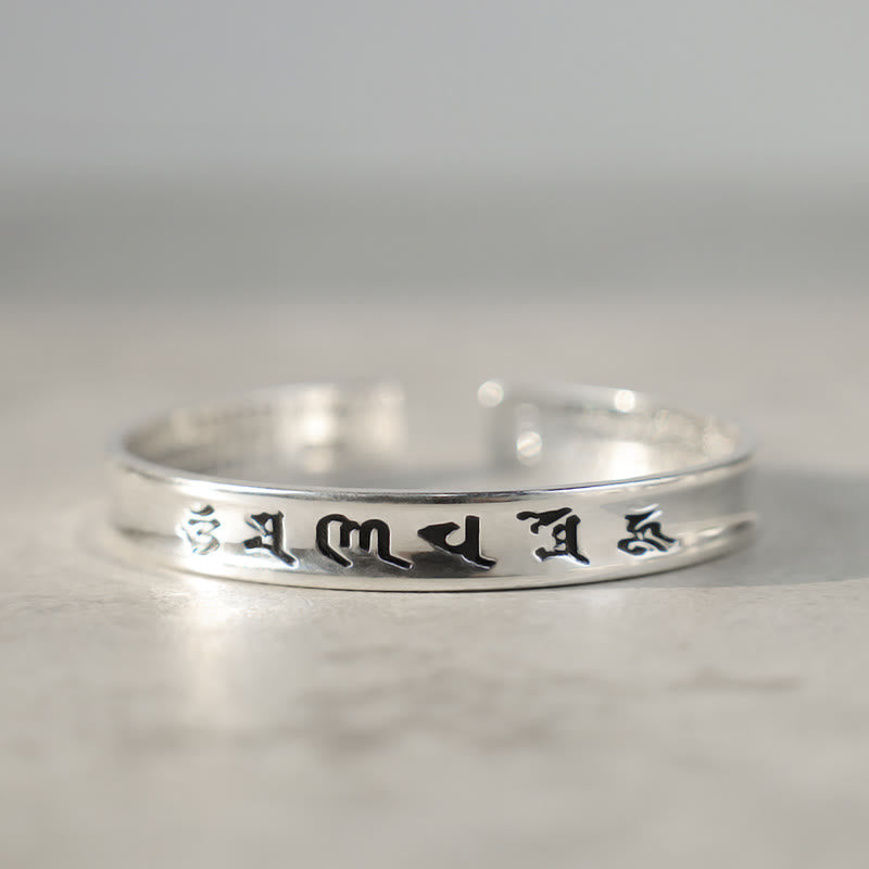 Tibetan Mantra White Copper Bracelet