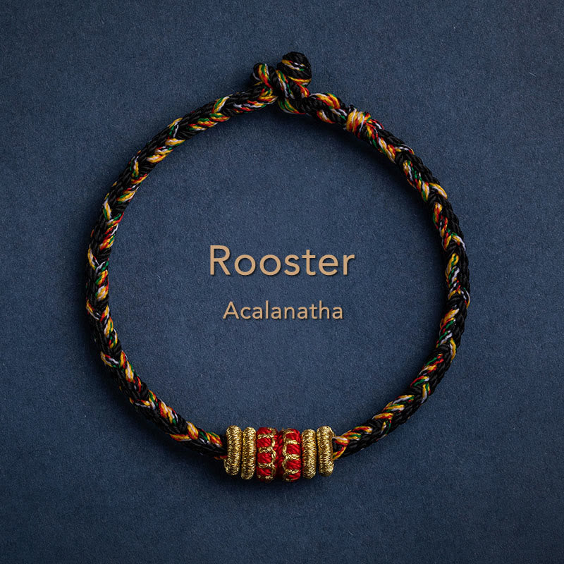 Tibet Handmade Chinese Zodiac Natal Buddha Luck Strength Braided String Bracelet