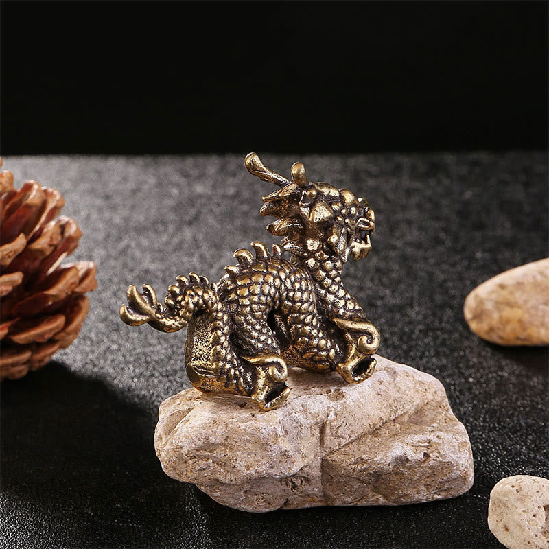 Year Of The Dragon Small Auspicious Brass Dragon Luck Success Home Decoration