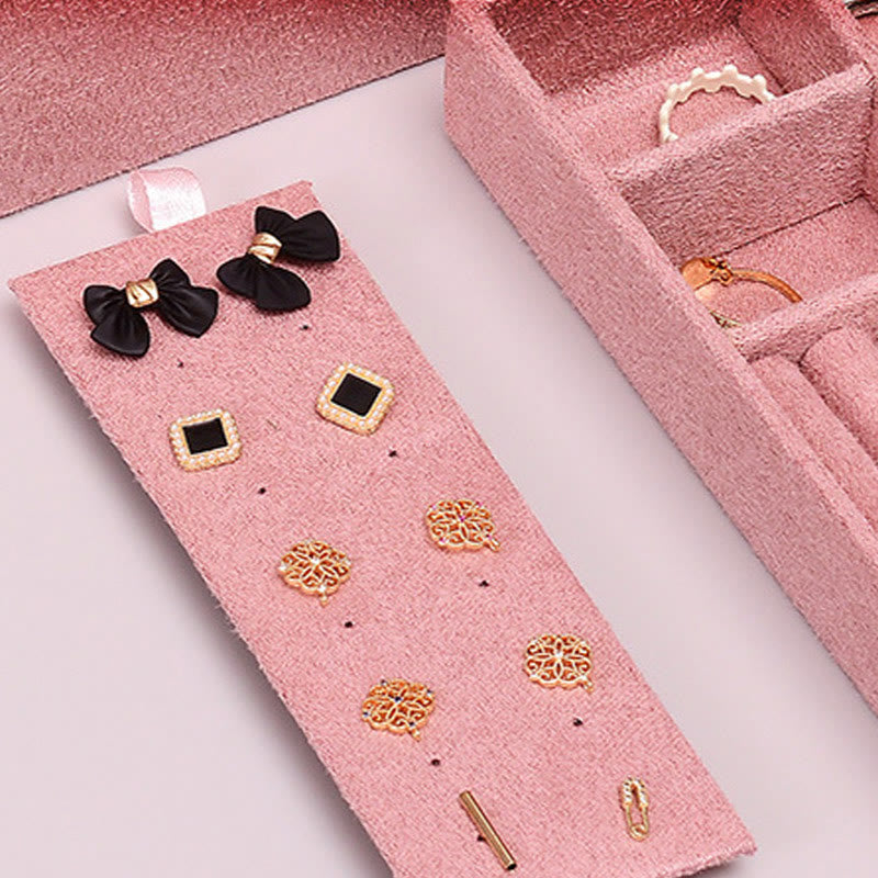Elegant Two-Layer Flannel Jewelry Box Organizer with Secure Lock