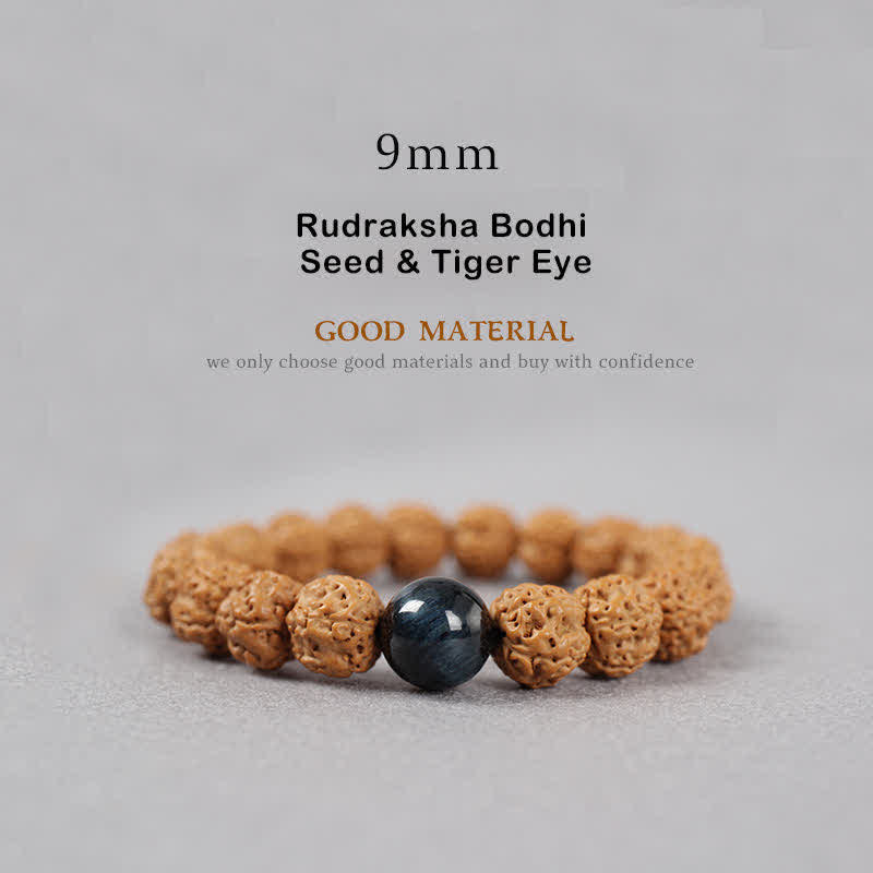 Tibet Rudraksha Bodhi Seed Dzi Bead Amber Turquoise Wealth Bracelet