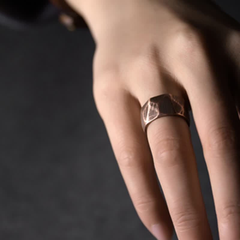 Tibetan Simple Design Copper Wealth Ring