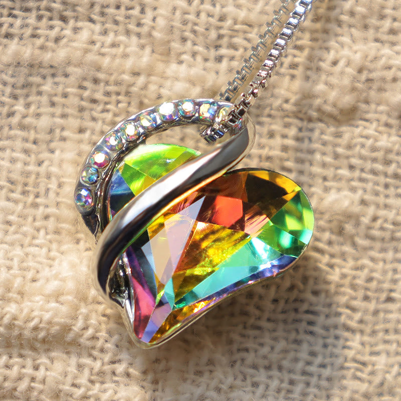 Love Heart Birthstone Healing Energy Necklace Pendant