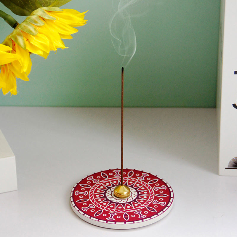 Handcrafted Colorful Pattern Ceramic Blessing Stick Incense Burner