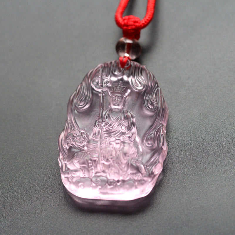 Ksitigarbha Buddha Liuli Crystal Serenity Amulet Necklace Pendant