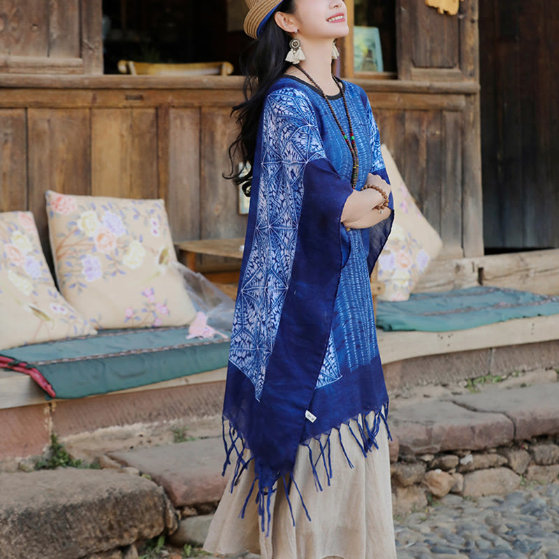 Batik Striped Cozy Travel Meditation Shawl Wrap