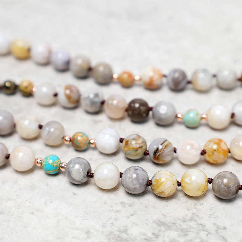 Handmade Imperial & Picture Jasper Beaded Necklace with Unique Picasso Jasper Pendant