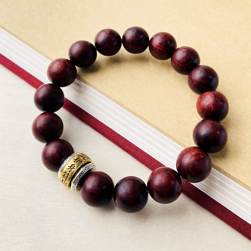 Small Leaf Red Sandalwood Amulet Protection Bracelet