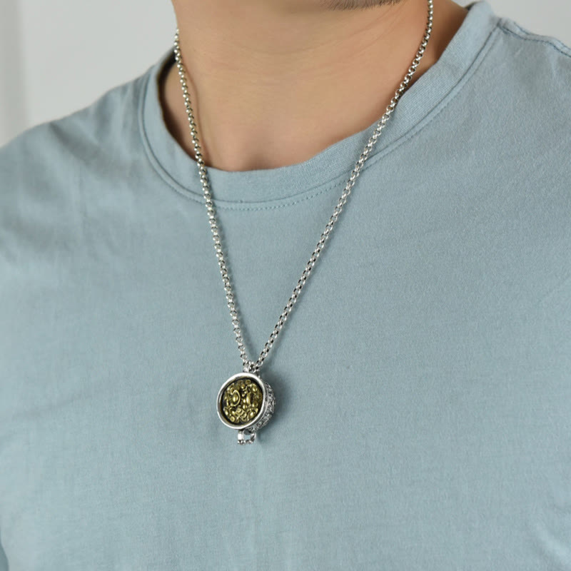 Treasure Bowl Copper Coin Ingots Wealth Necklace Pendant