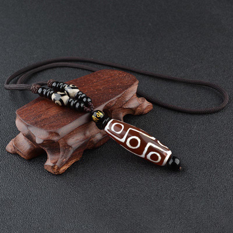 Nine-Eye Dzi Bead Wealth Protection Necklace