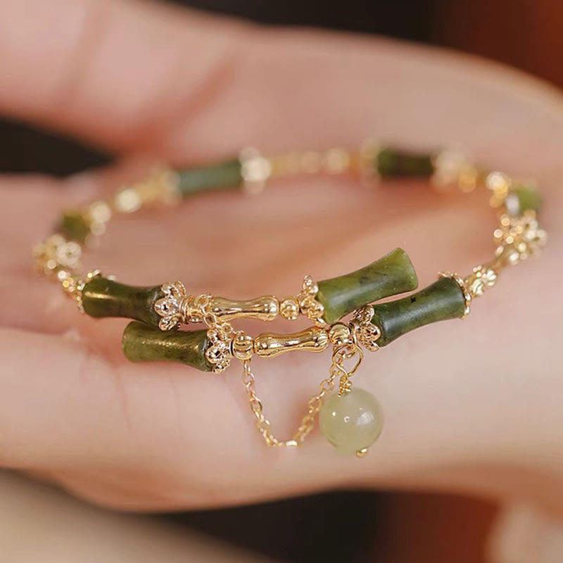 Bamboo Jade Pattern Luck Bracelet Bangle