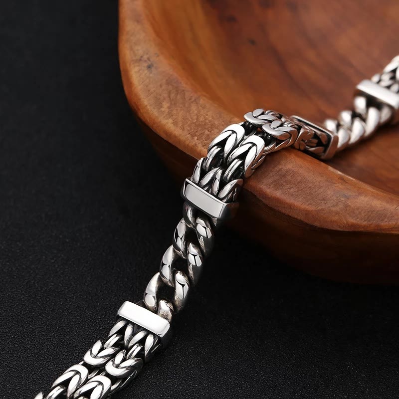 Retro Industrial Chain Pattern Copper Bracelet for Men
