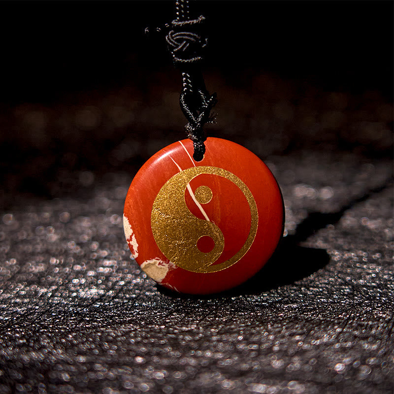 Various Crystal Amethyst Tiger Eye Green Aventurine Yin Yang Spiritual Necklace Pendant