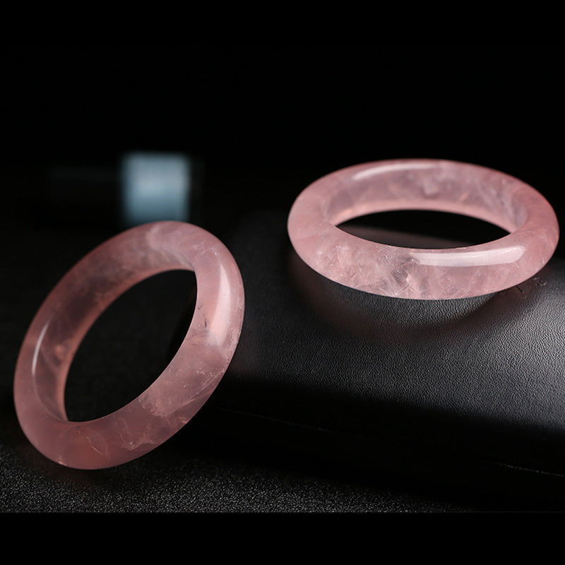 Natural Rose Quartz Love Caring Bracelet Bangle