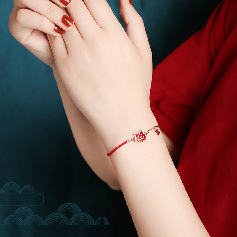 925 Sterling Silver Color-changing Chinese Zodiac Luck Protection Red String Chain Bracelet