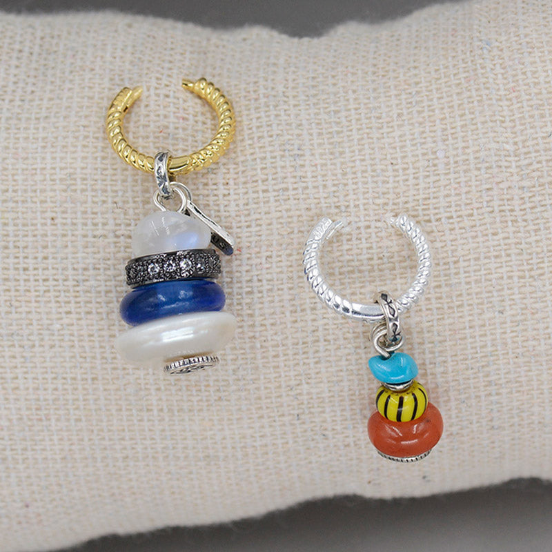 Zen Cairn Labradorite Various Crystals Calm Pendant Necklace