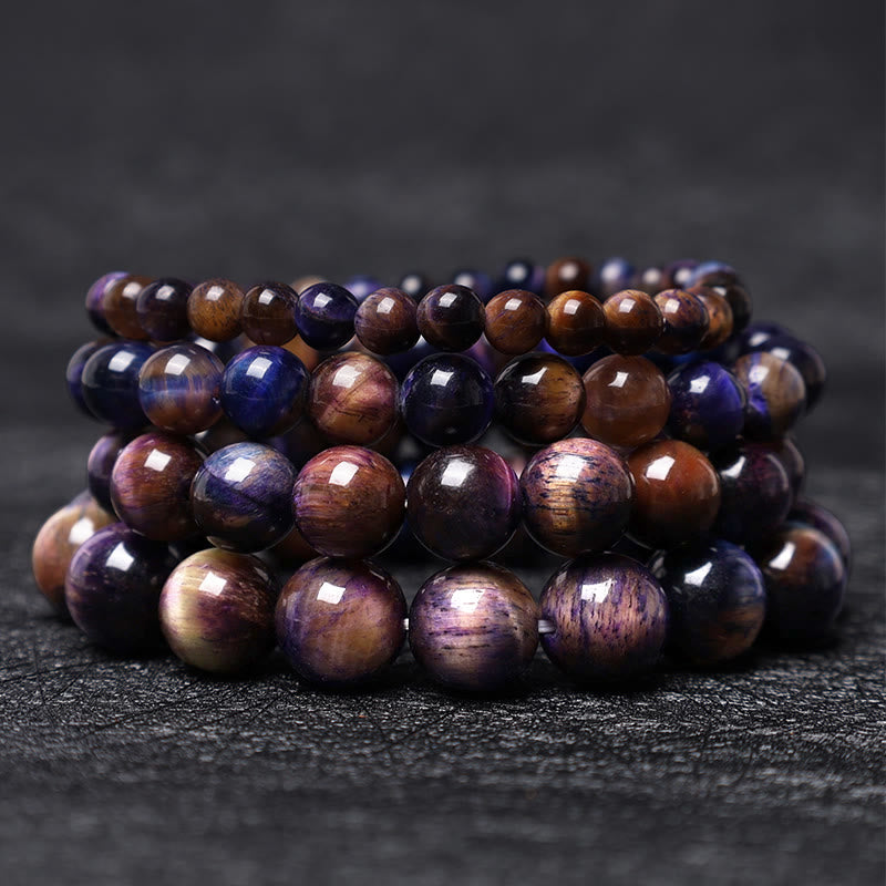 Natural Purple Tiger Eye Protection Strength Bracelet