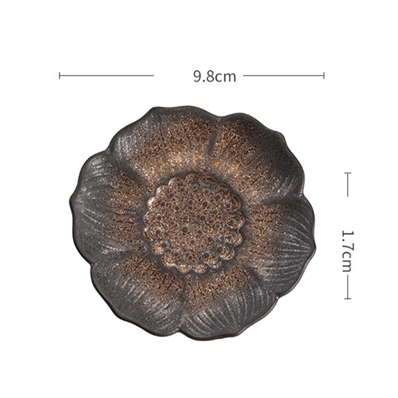 Vintage Lotus Flower Ceramic Cup Mat Pad Tea Cup Coaster Kung Fu Tea Mat