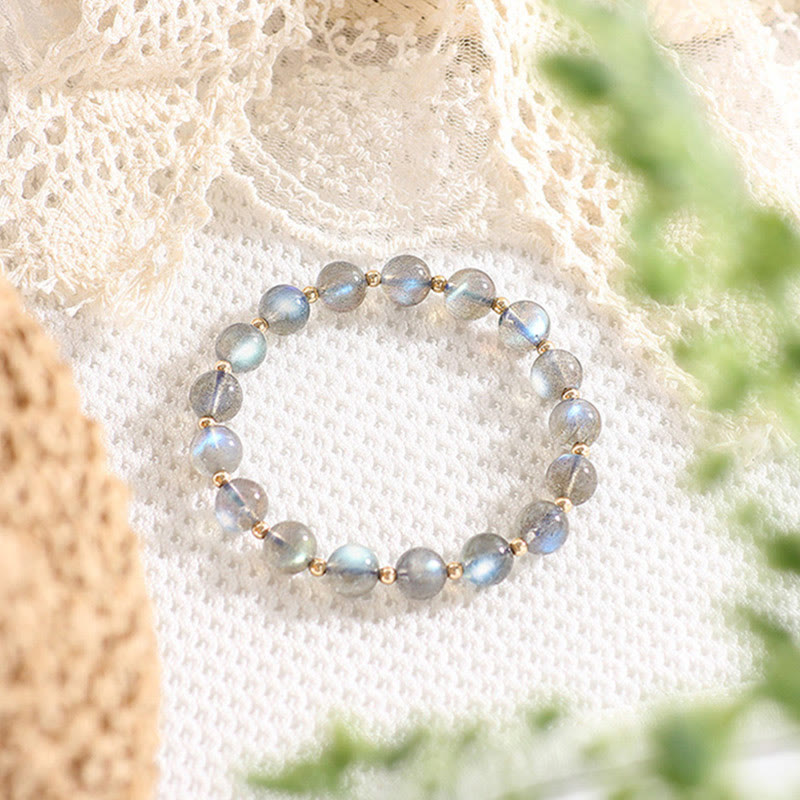 14k Gold Plated Natural Moonstone Healing Love Bracelet