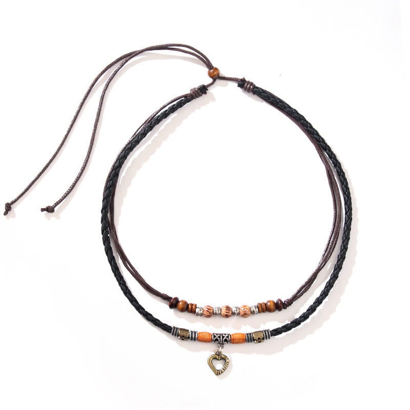 Love Heart Pattern Bead Healing Necklace Pendant Bracelet