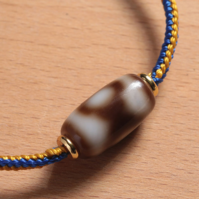 Tibetan Three-eyed Dzi Bead Luck Happiness Bracelet