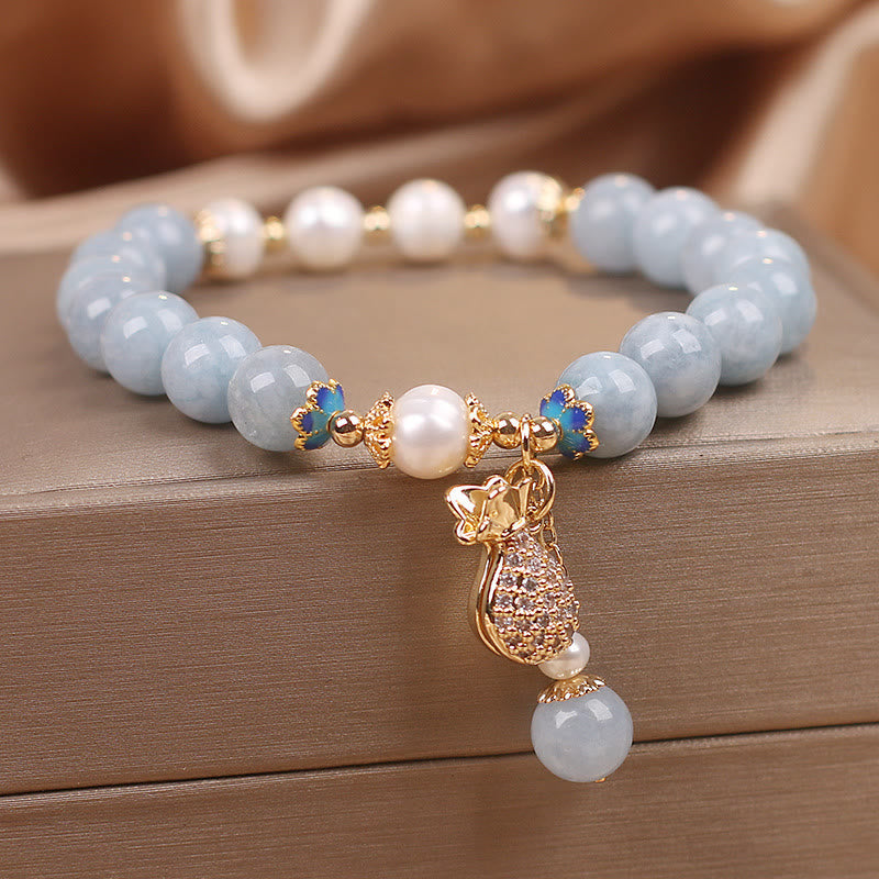 Inner Peace And Stress Relief Aquamarine Jade Blue Bracelet Bangle Bundle