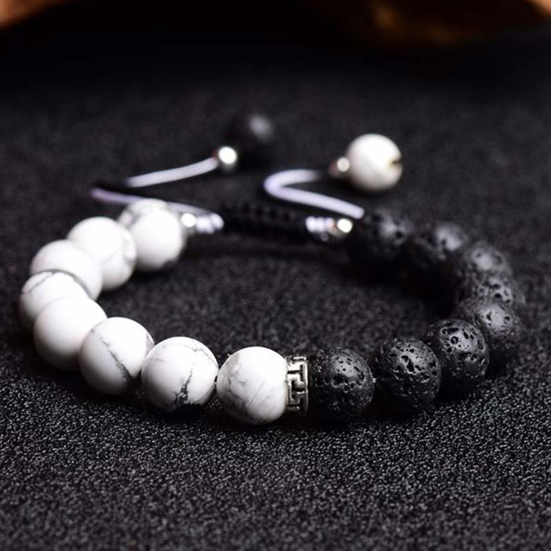 Yin Yang Lava Stone Protection Bracelet