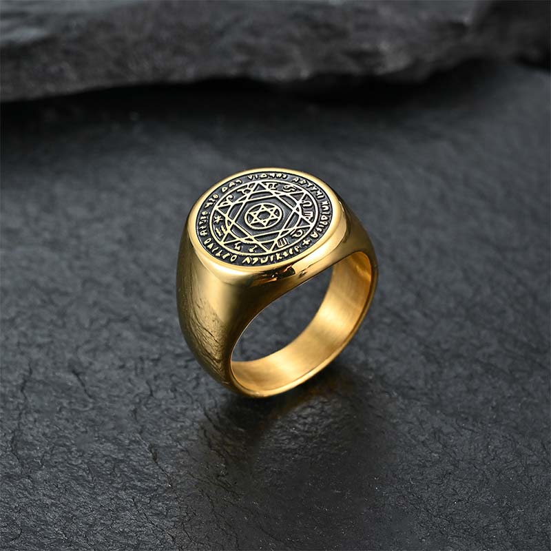 12 Constellations of the Zodiac Star of David Protection Ring