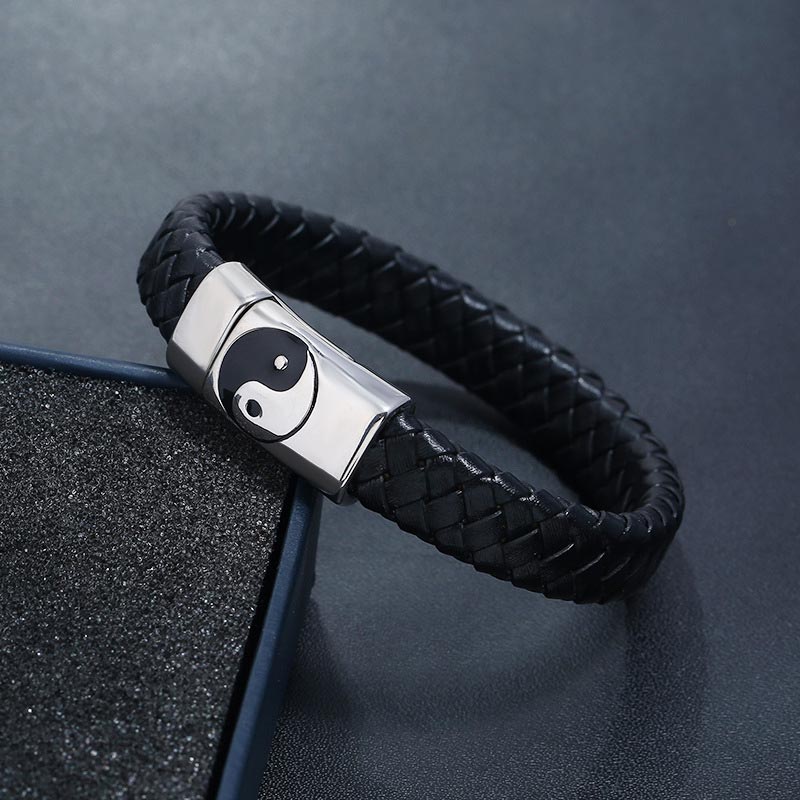 Minimalist Yin Yang Titanium Steel Unisex Balance Bracelet