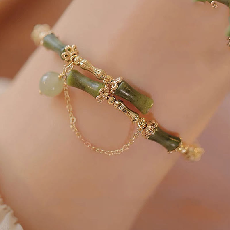 Bamboo Jade Pattern Luck Bracelet Bangle