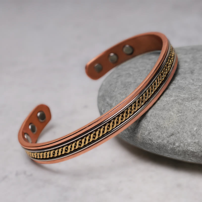 Magnetic Copper Balance Adjustable Cuff Bracelet Bangle Ring