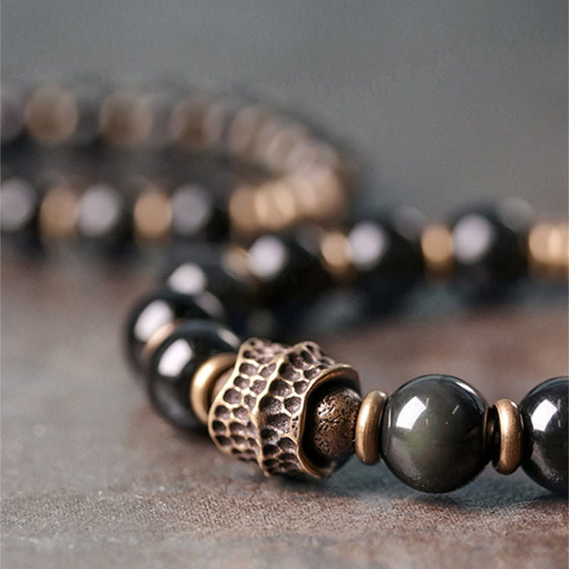 Rainbow Obsidian Copper Love Healing Bracelet