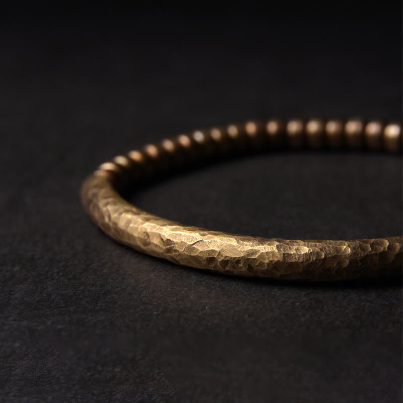 Simple Design Copper Brass Bead Luck Wealth Bracelet
