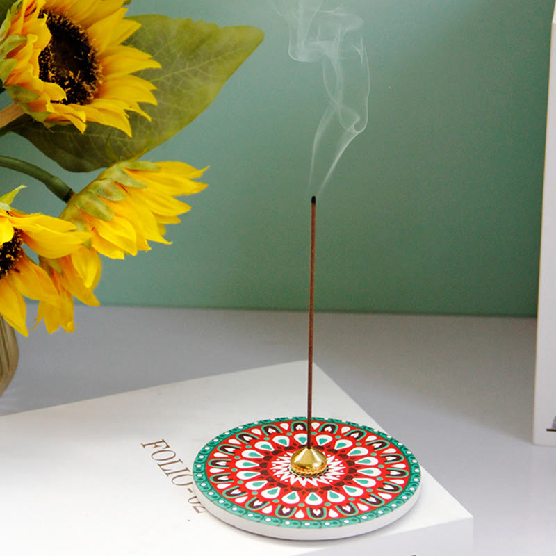Handcrafted Colorful Pattern Ceramic Blessing Stick Incense Burner