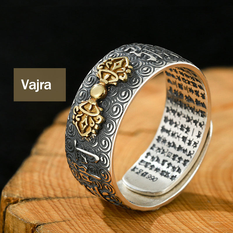 Chinese Zodiac Natal Buddha Wealth Luck Adjustable Ring