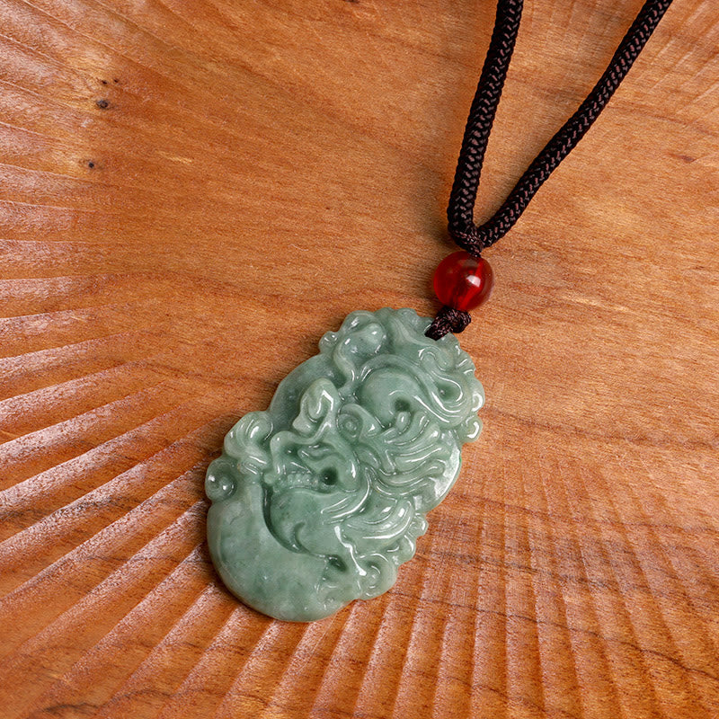 Natural Jade 12 Chinese Zodiac Prosperity Necklace Pendant
