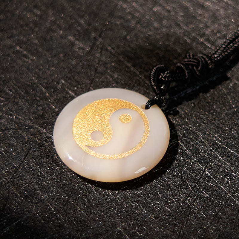 Various Crystal Amethyst Tiger Eye Green Aventurine Yin Yang Spiritual Necklace Pendant