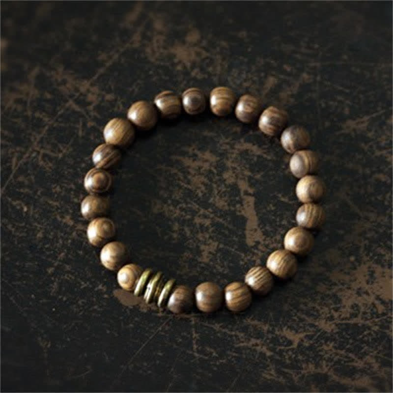 Handcrafted Tibetan Sandalwood Beaded Mindfulness Bracelet