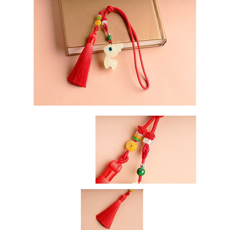 Mini Cute Deer Glowstone Luminous Lucky Deer Energy Key Chain Phone Car Hanging Decoration