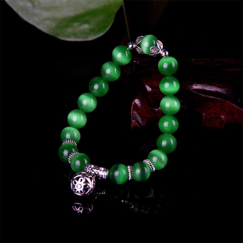 Handmade Tibetan Cat's Eye Chrysoberyl Natural Gemstone Bracelet