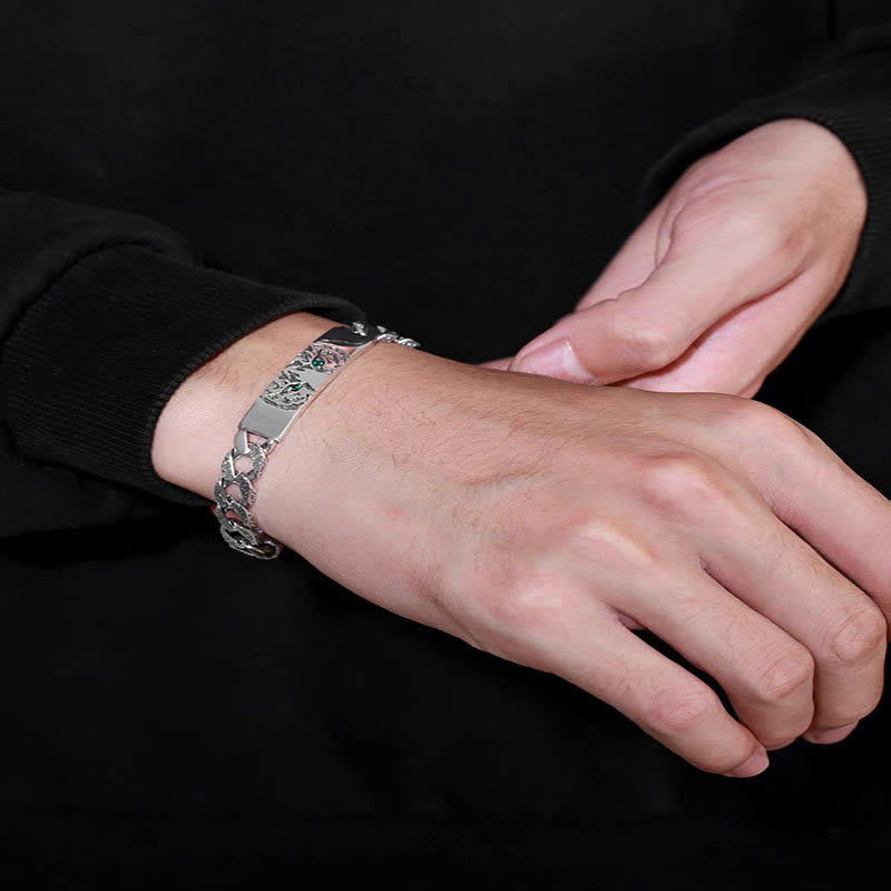 Tiger Tang Dynasty Flower Design Copper Luck Chain Bracelet