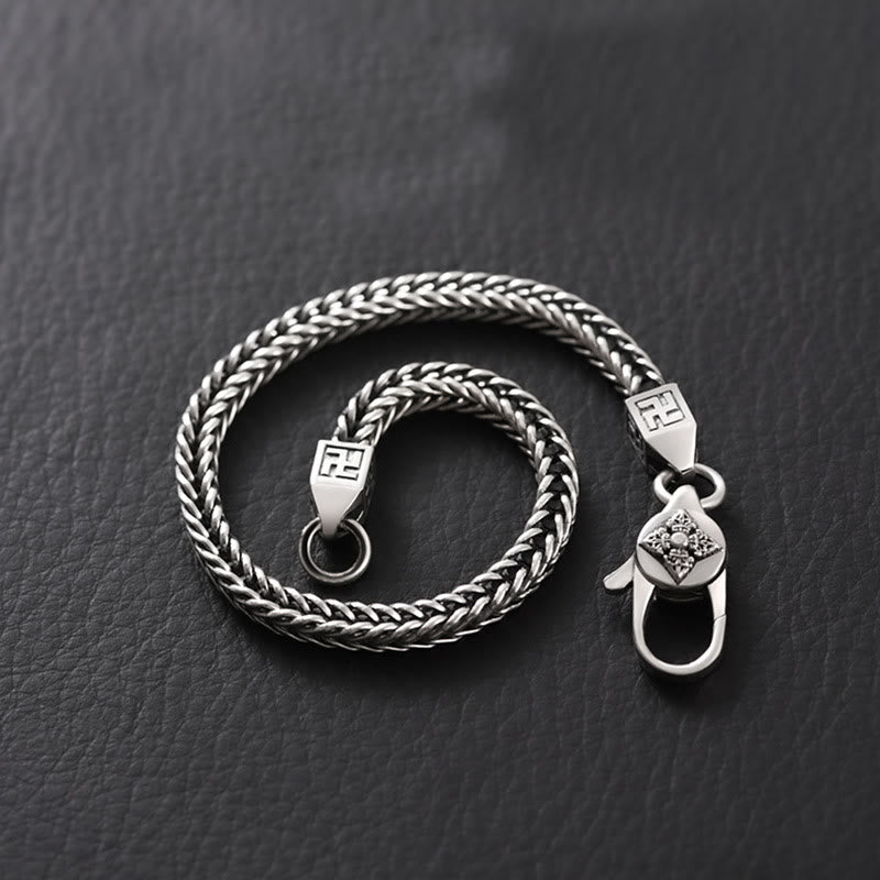 Tibetan Double Dorje Vajra Swastika Spiritual Power Chain Bracelet