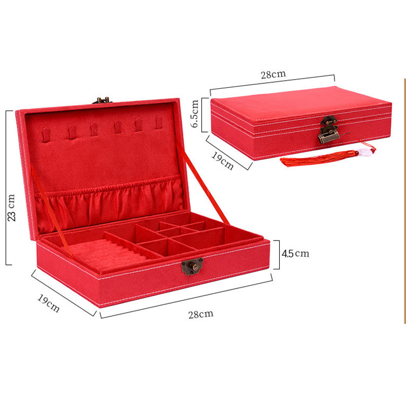 Minimalist Single Layer Flannel Jewelry Organizer with Secure Lock