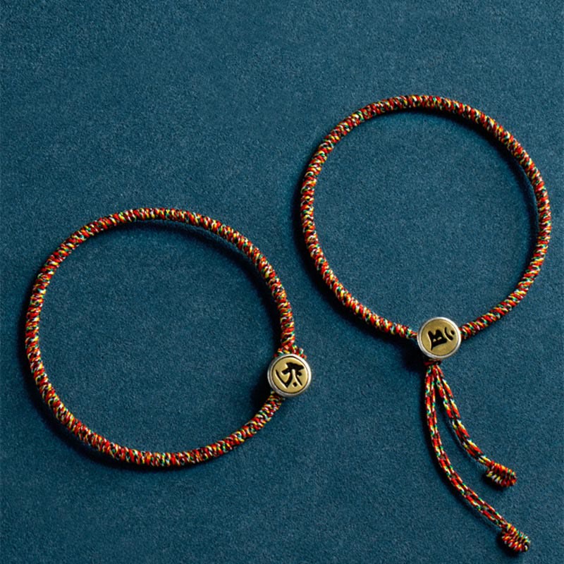 Handmade 925 Sterling Silver & Cinnabar Zodiac Guardian Buddha Red String Bracelet