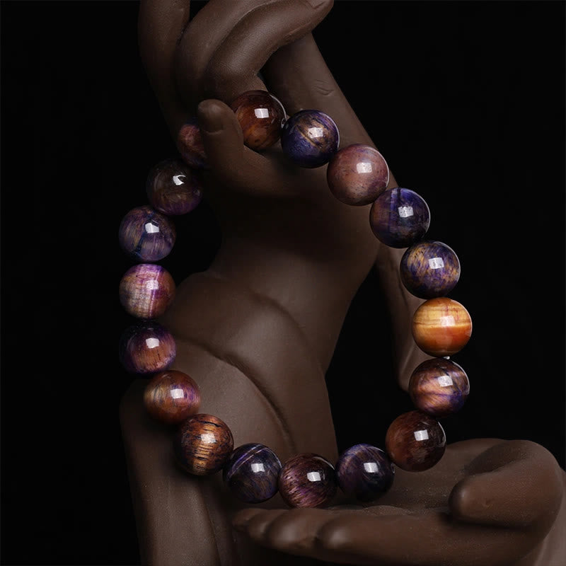 Natural Purple Tiger Eye Protection Strength Bracelet