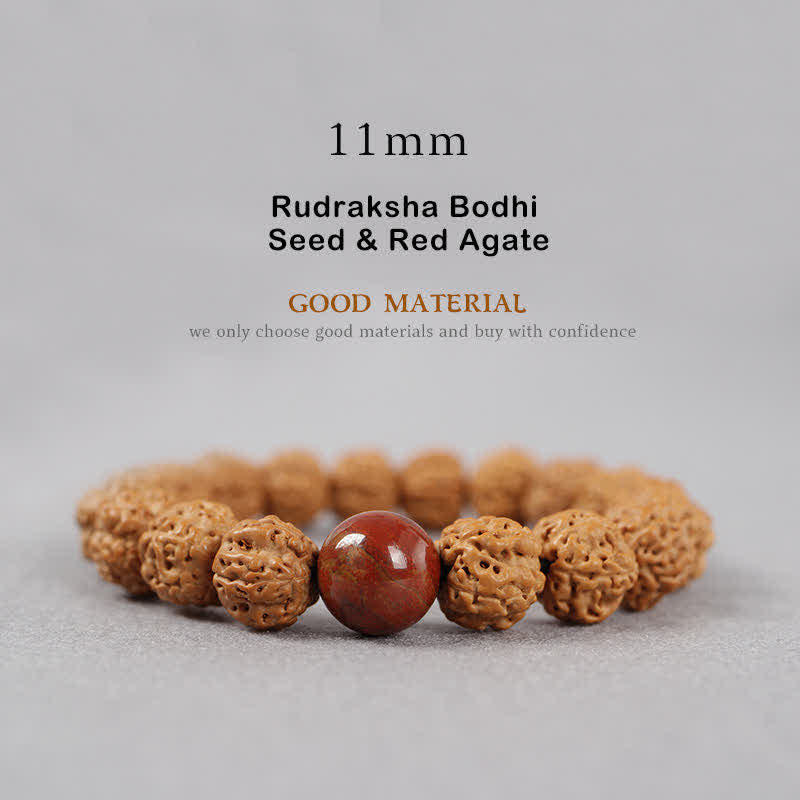Tibet Rudraksha Bodhi Seed Dzi Bead Amber Turquoise Wealth Bracelet