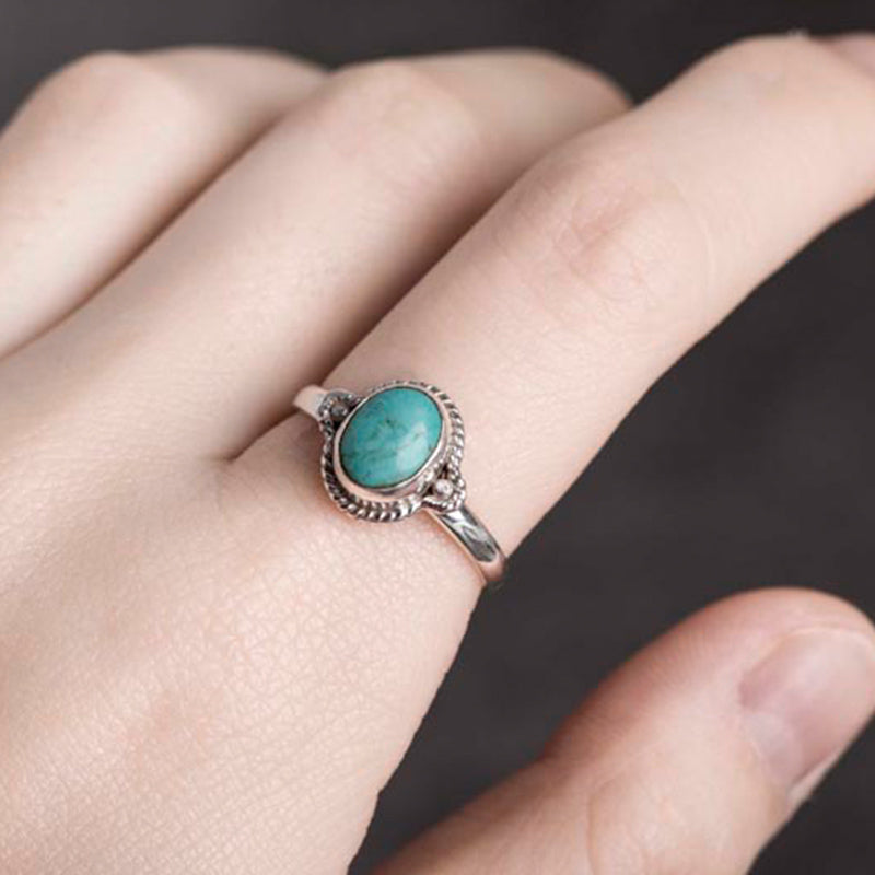 925 Sterling Silver Turquoise Wisdom Love Ring