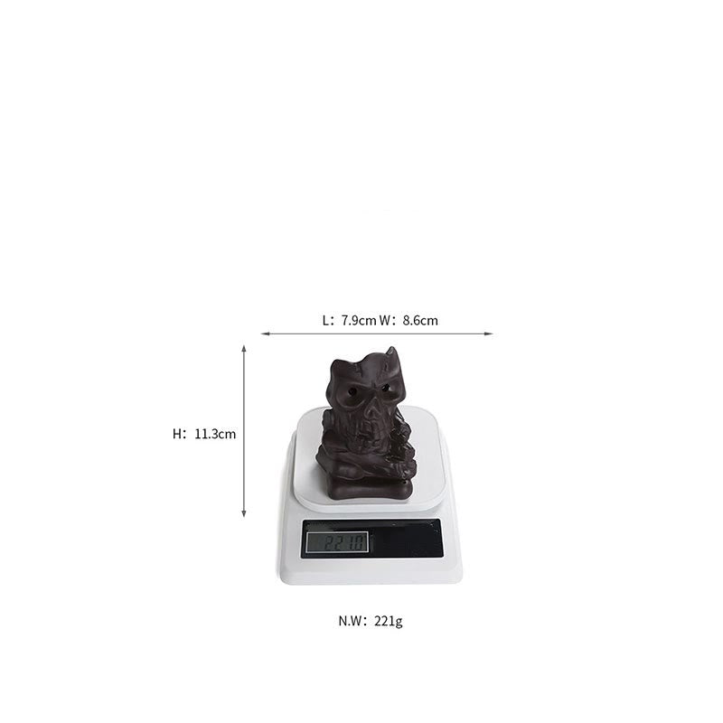 Artisan Purple Clay Kapala Skull Meditative Incense Burner